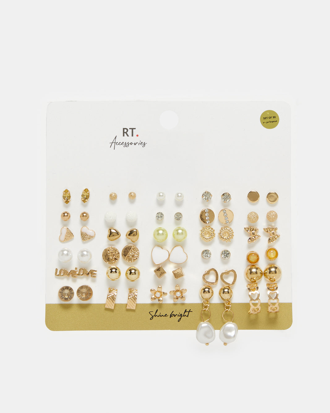Women Gold Embellished Studs (Pack of 30)