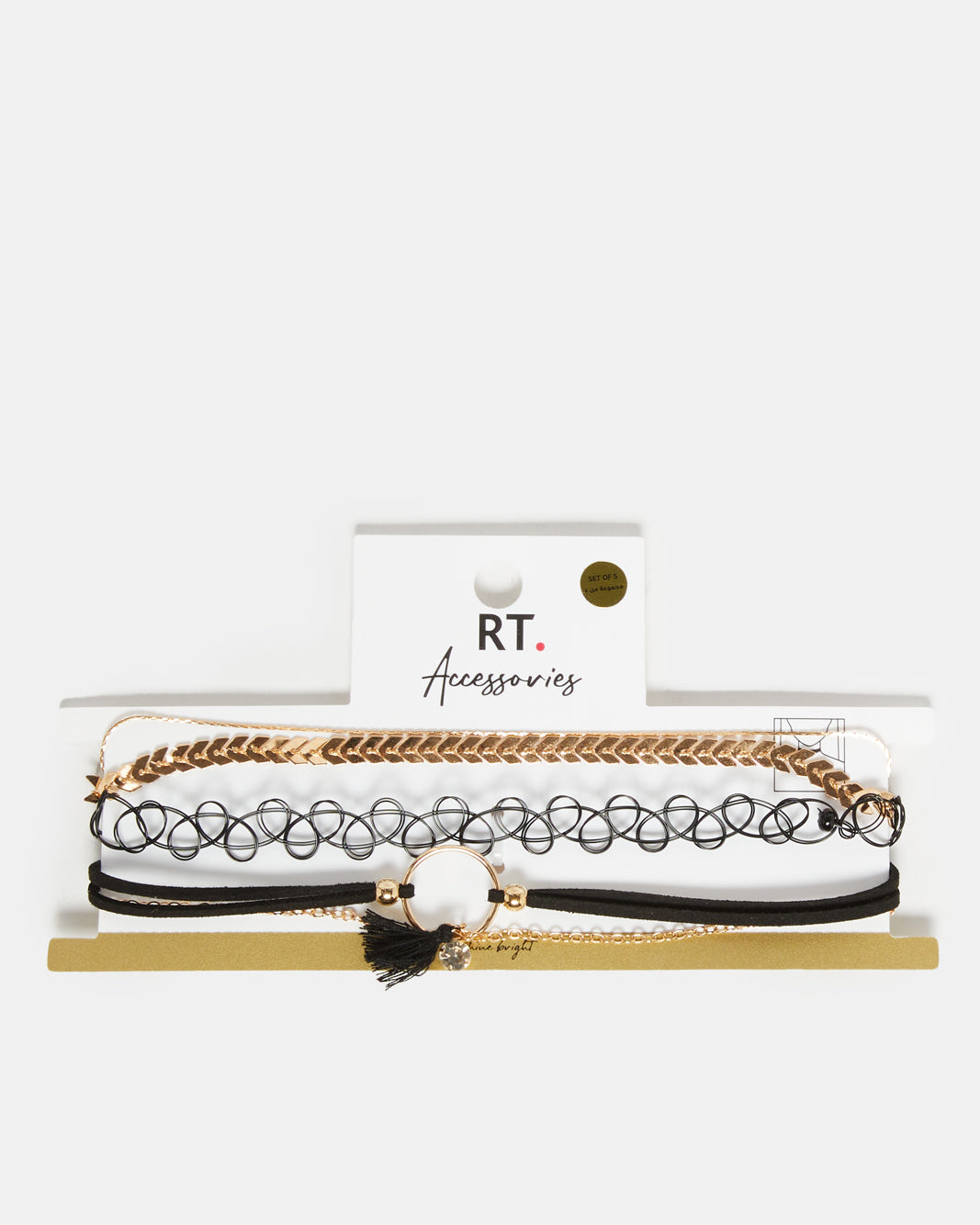 Women Gold Embellished Choker Set (Pack of 5)