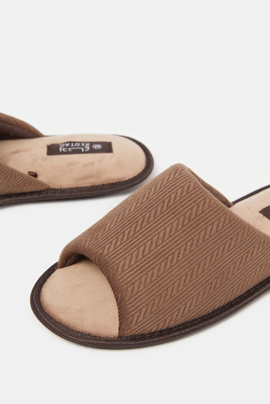 Men Brown Embossed Slipper