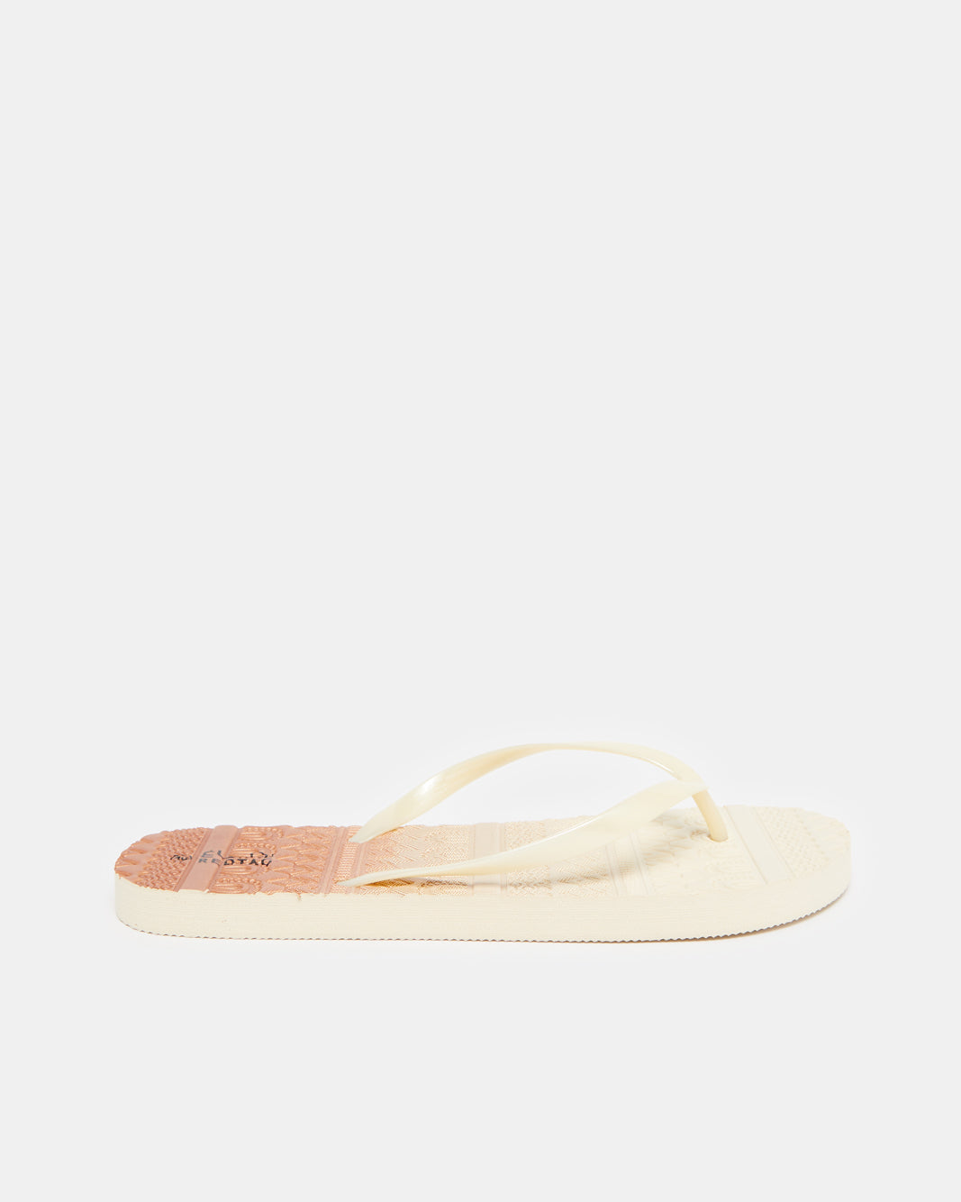 Women Beige Printed Flip Flops