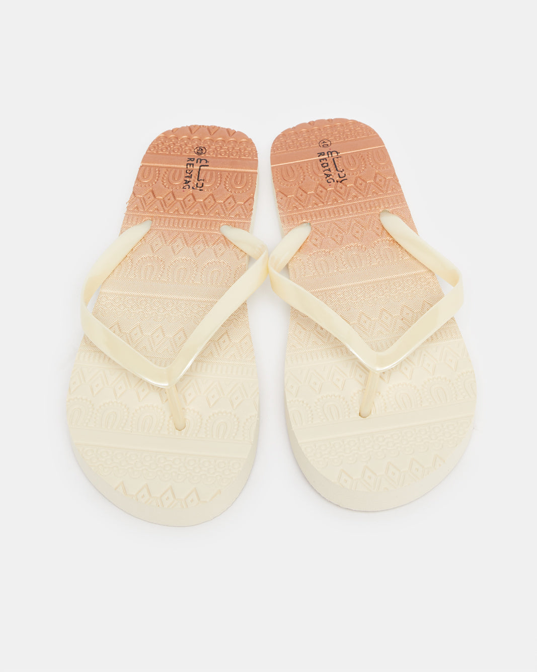 Women Beige Printed Flip Flops