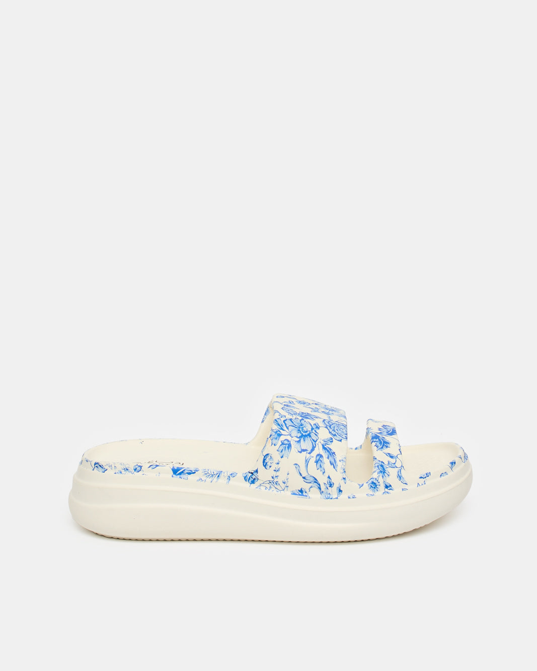 Women White Floral Molded Mule