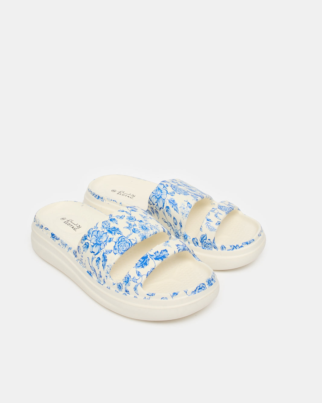 Women White Floral Molded Mule