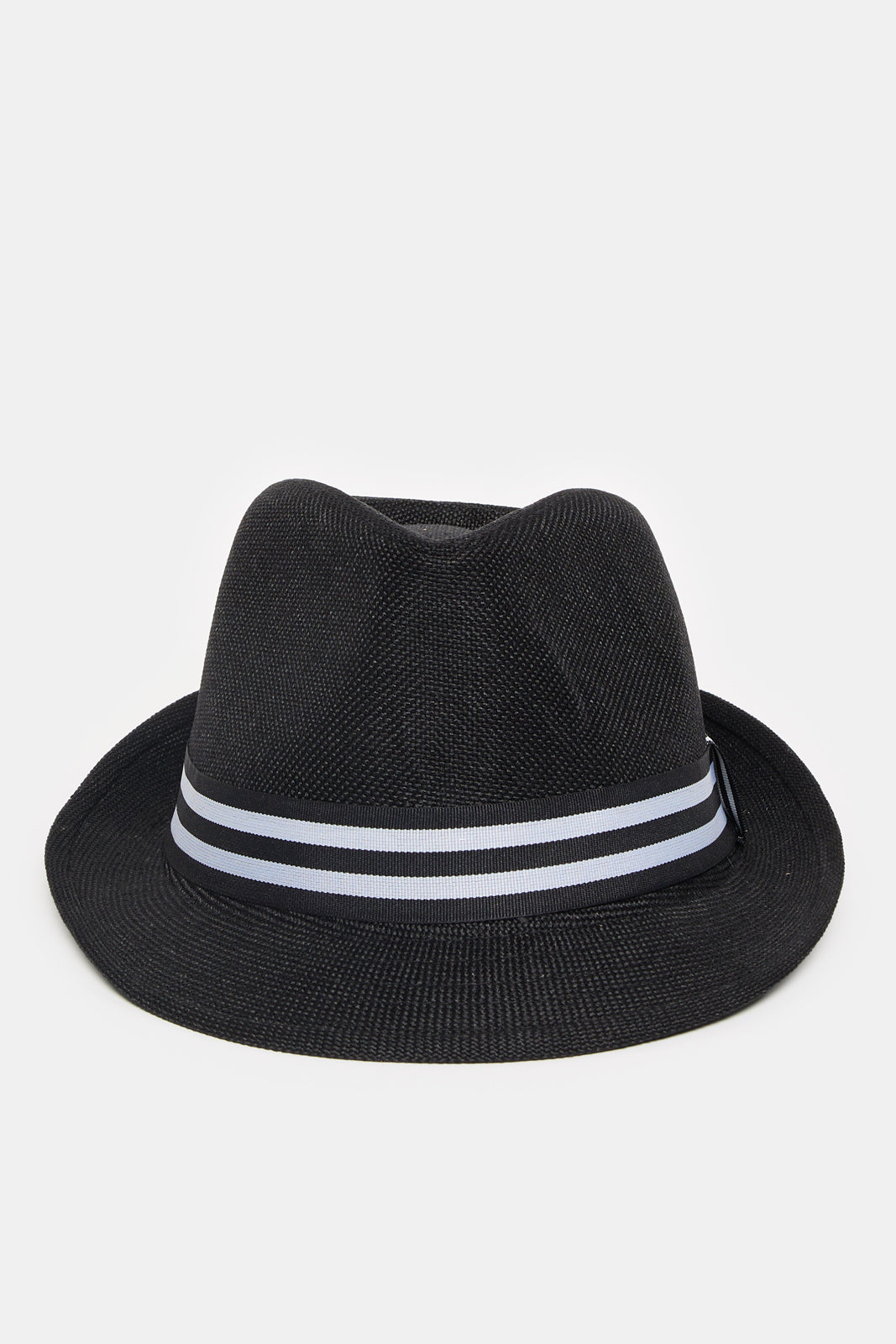 Men Black Fedora Hat With Band