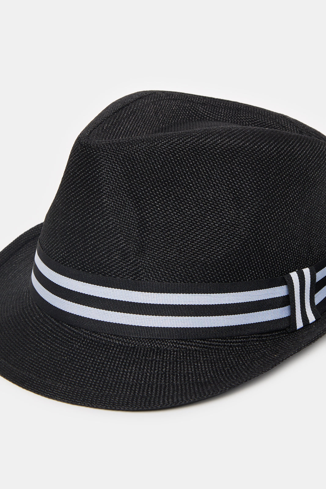 Men Black Fedora Hat With Band