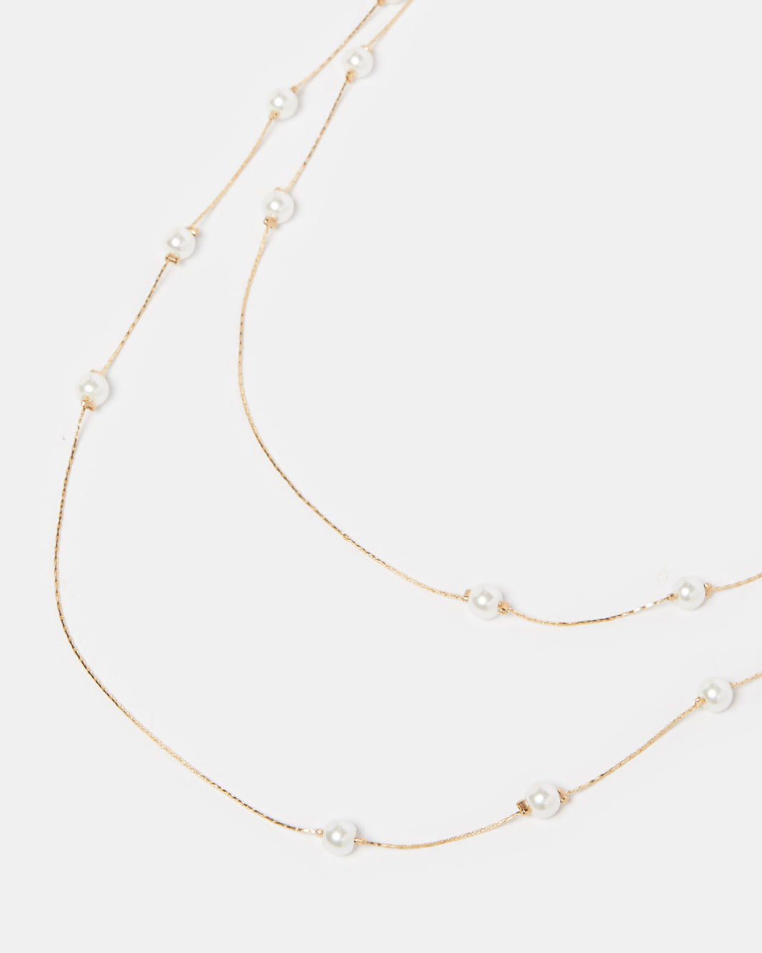 Women Gold Pearl Embellished Necklace