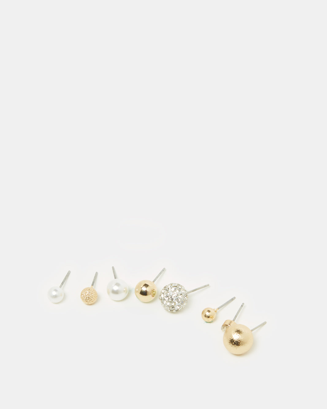 Women Gold Embellished Earring Set (8 Piece)