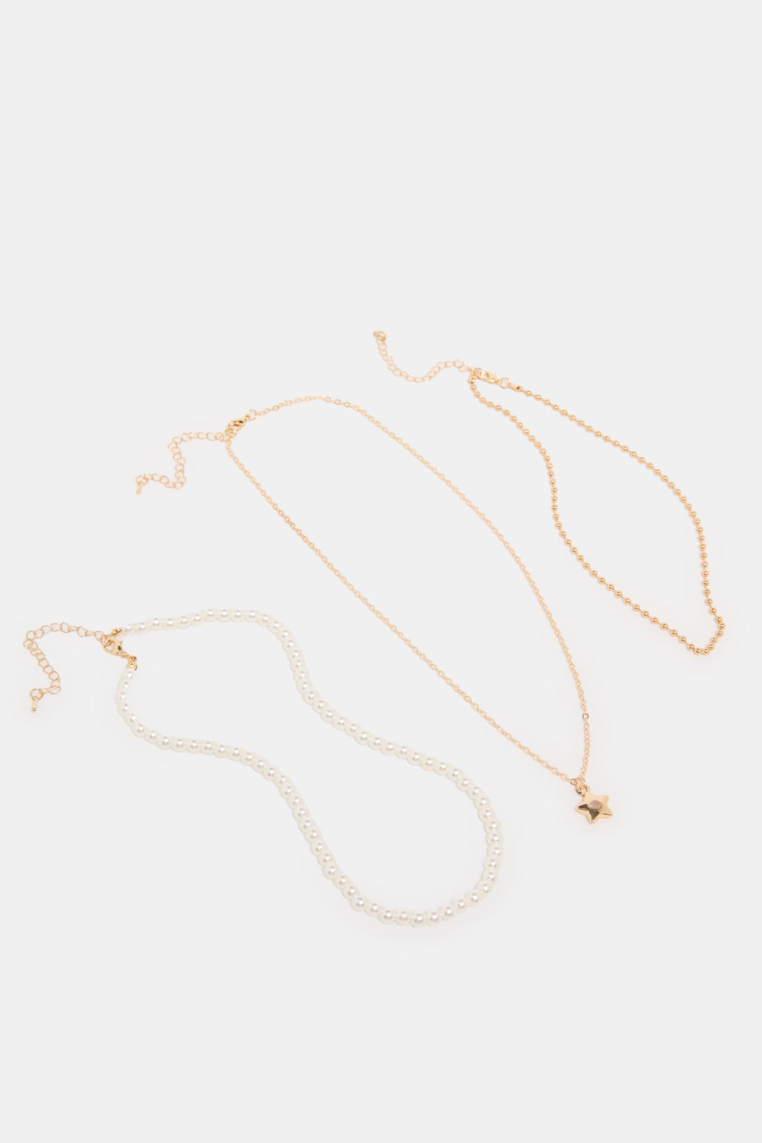 Women Gold Embellished Necklace Set (Pack of 3)
