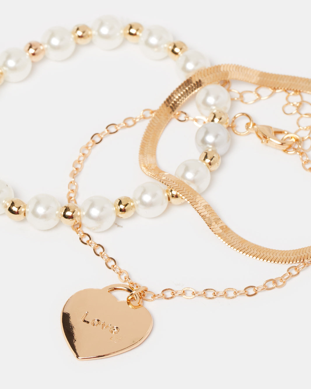 Women Gold Embellished Bracelets Set Of (3 Piece)