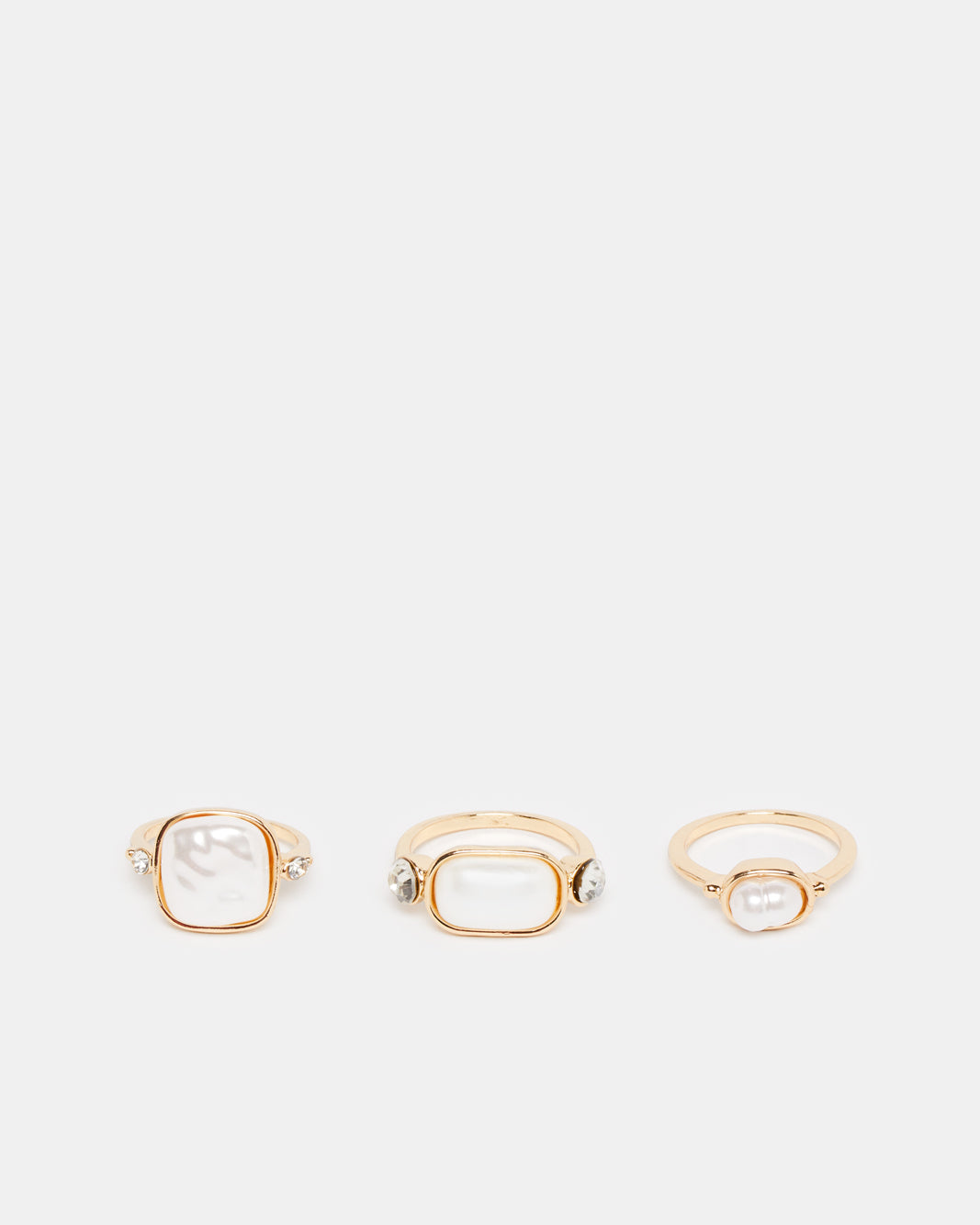 Women Gold Embellished Ring Set (Pack of 3)