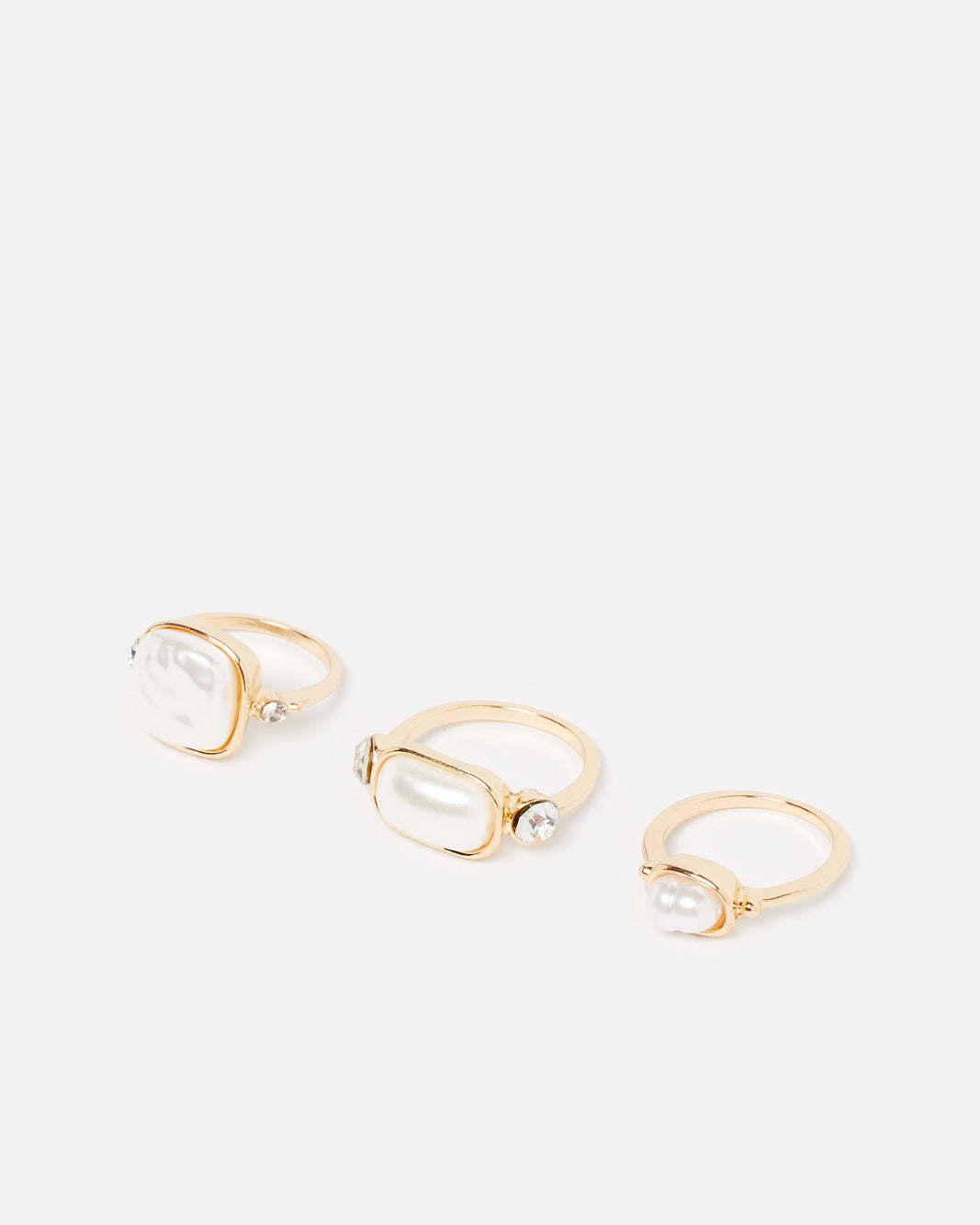Women Gold Embellished Ring Set (Pack of 3)