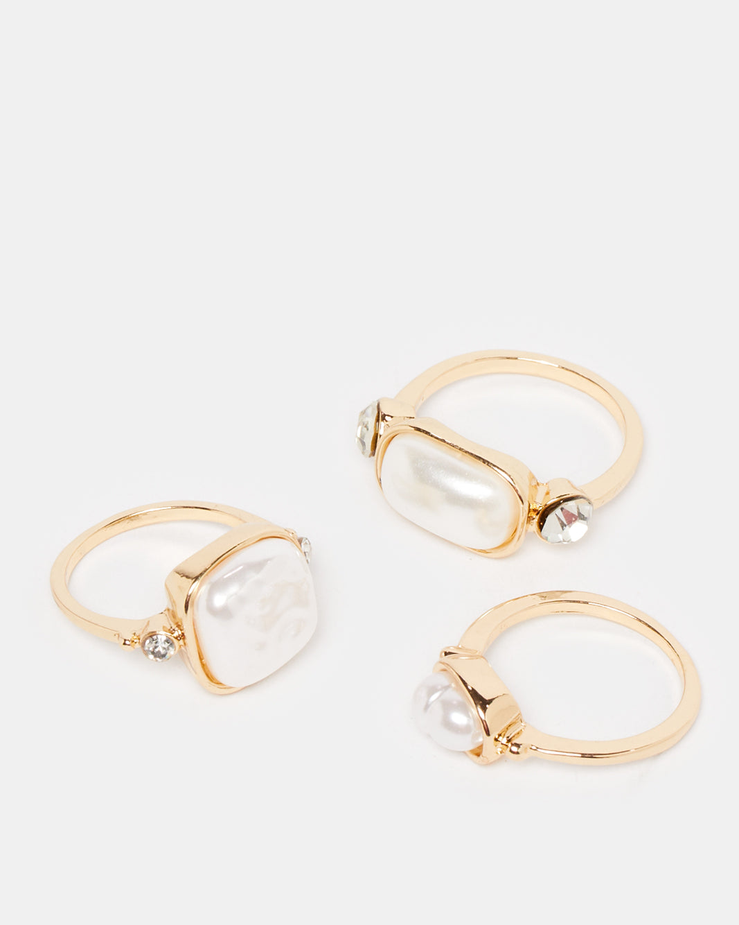 Women Gold Embellished Ring Set (Pack of 3)
