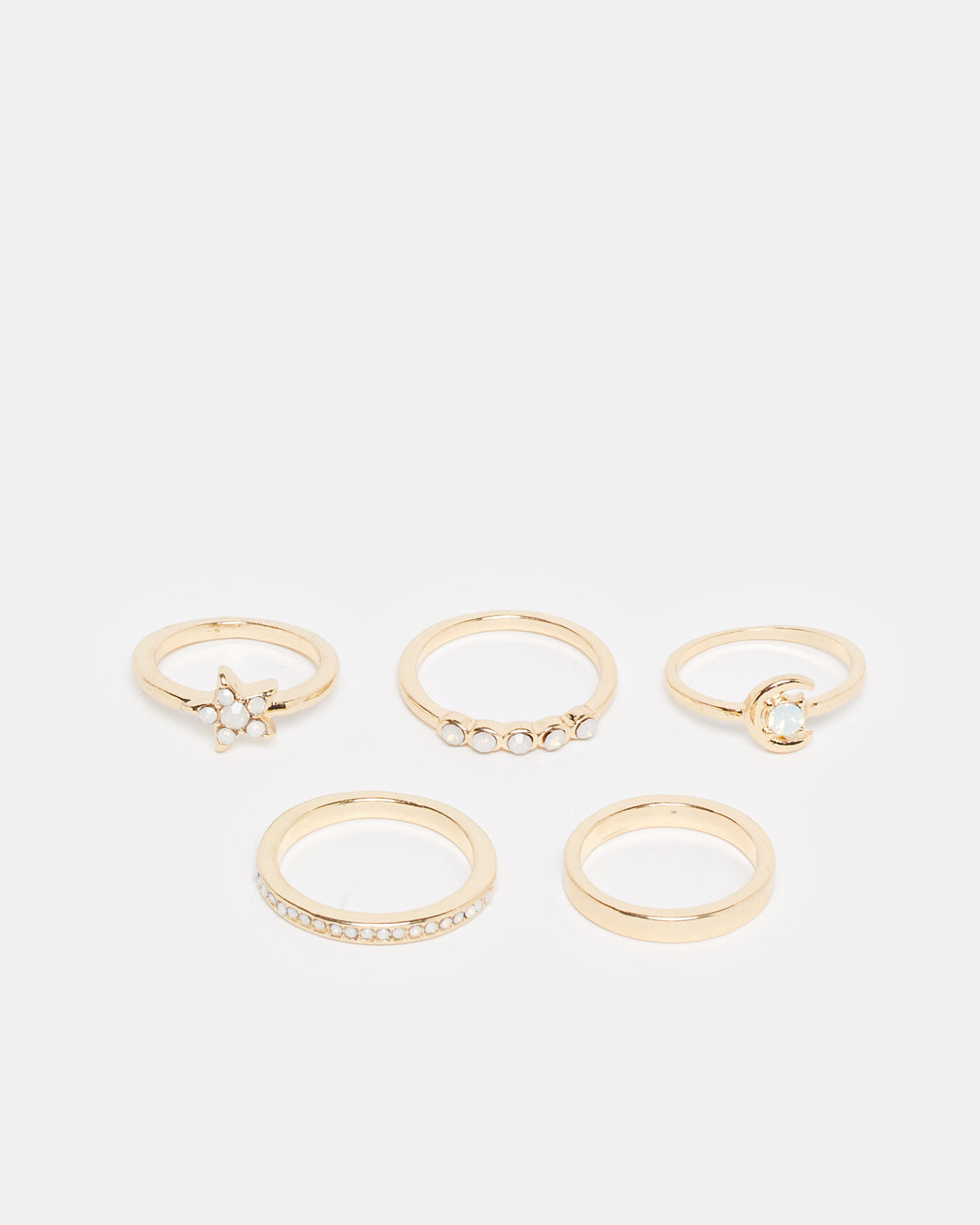 Women Gold Embellished Ring Set (Pack of 5)