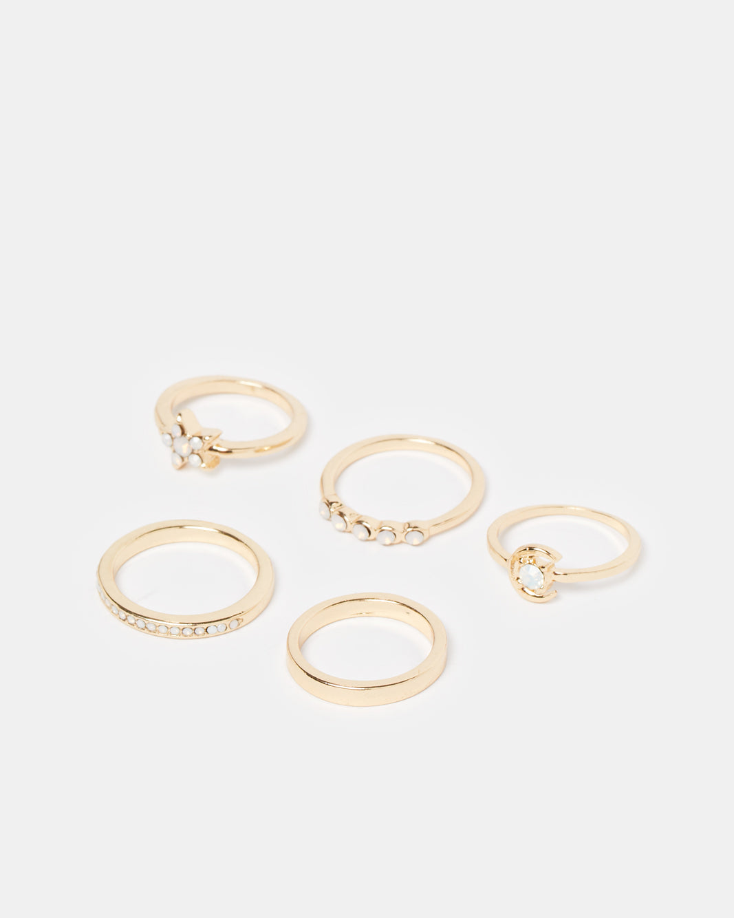 Women Gold Embellished Ring Set (Pack of 5)