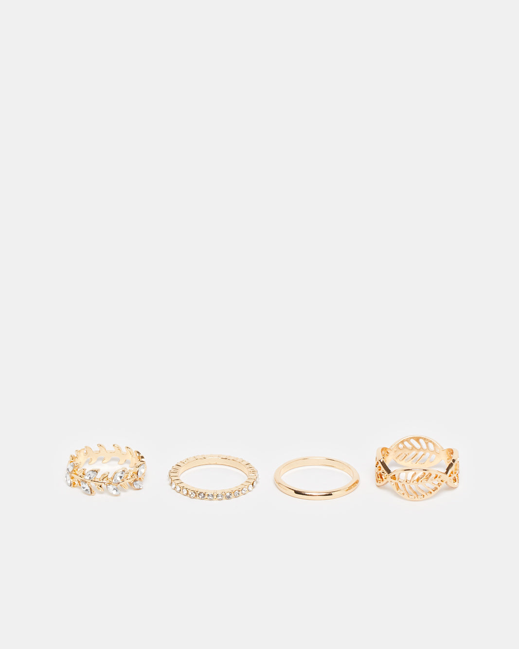 Women Gold Embellished Ring Set (Pack of 4)