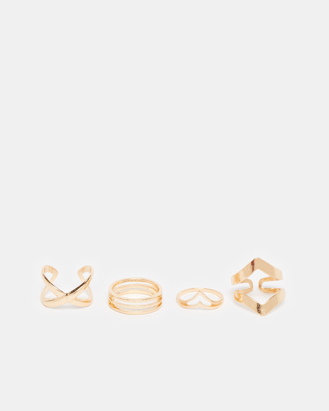 Women Gold Embellished Ring Set (Pack of 4)