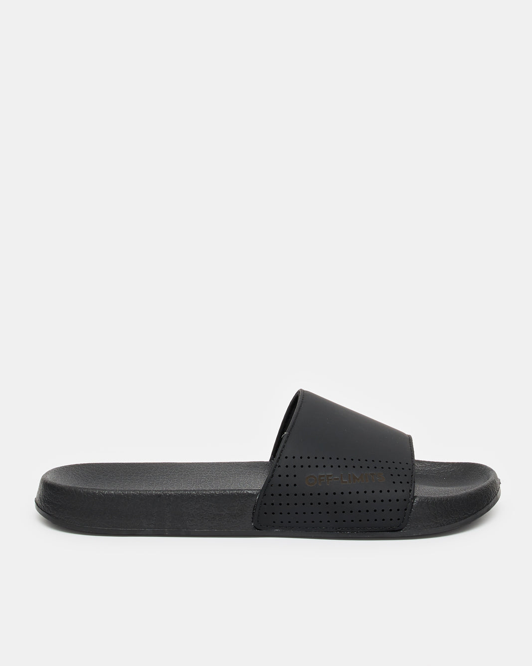 Men Black Plain Slide