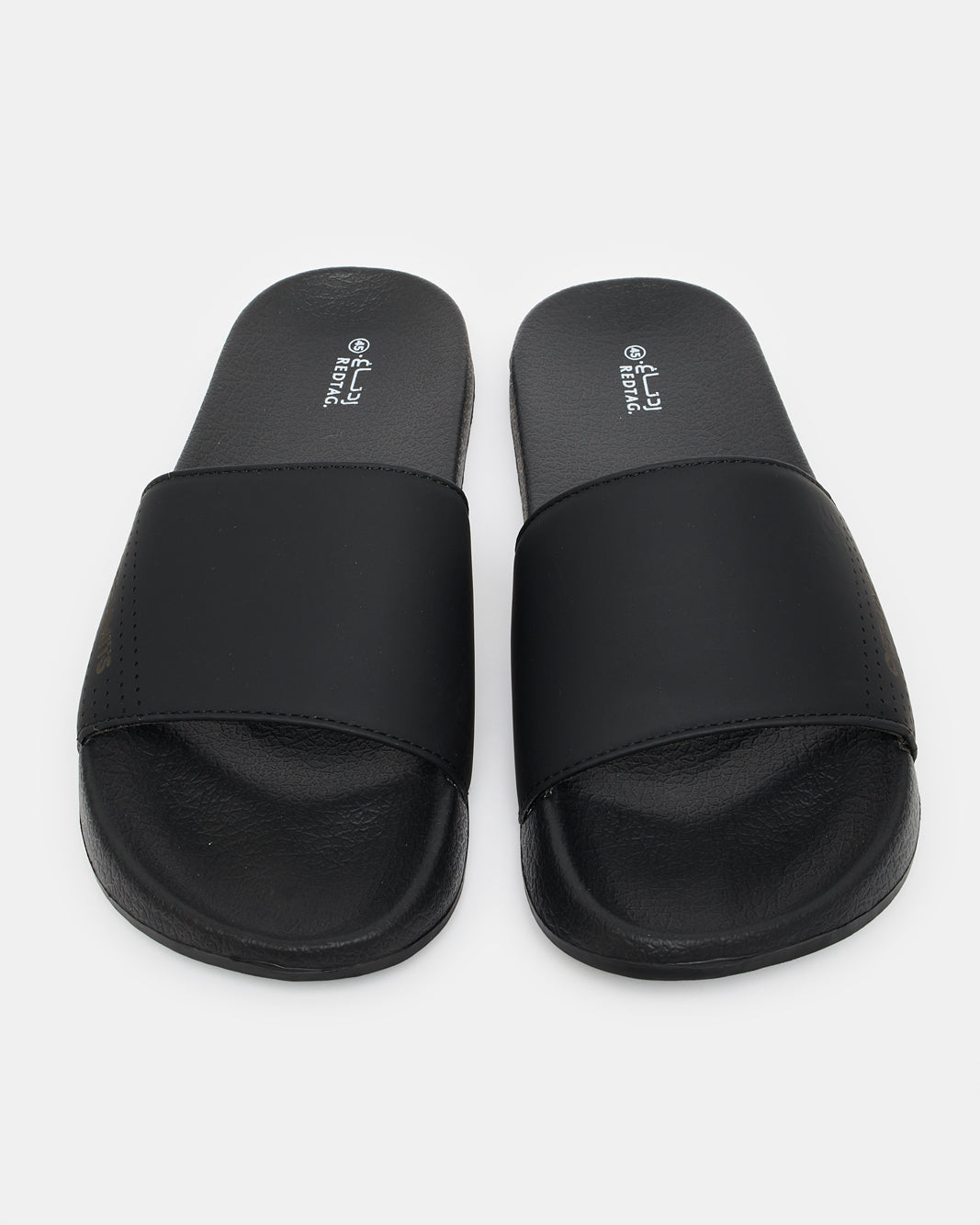 Men Black Plain Slide