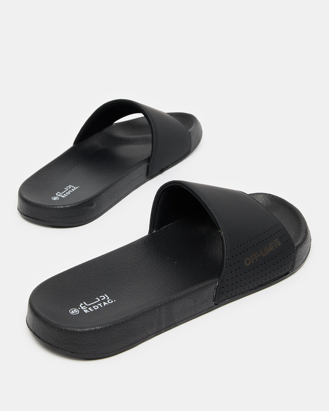 Men Black Plain Slide