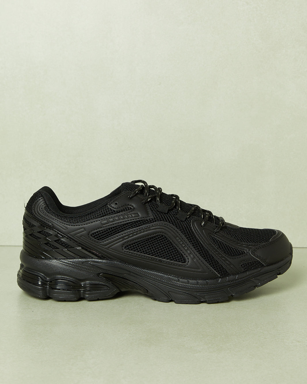 Men Black Material Block Chunky Sneakers