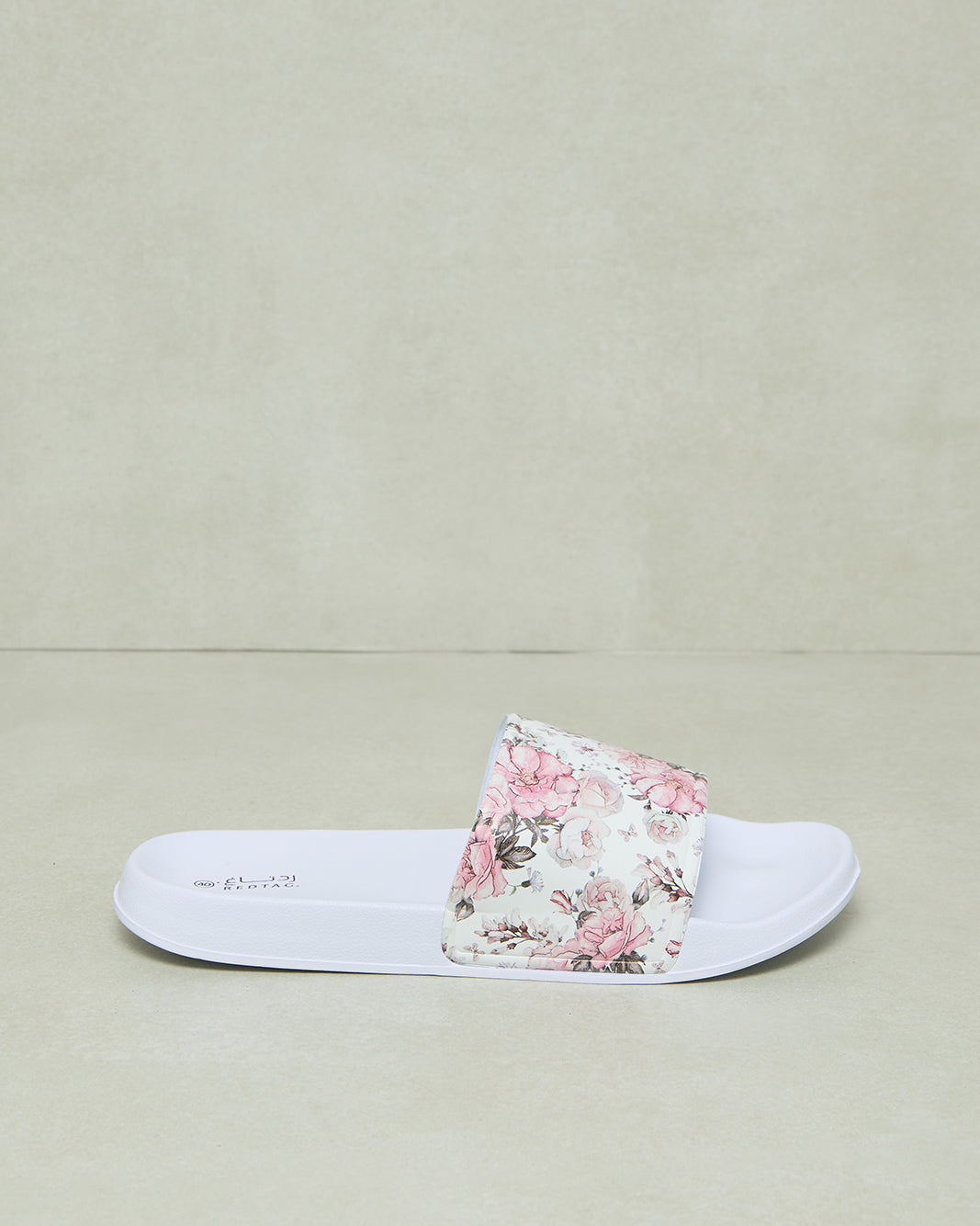 Women White Printed Slide