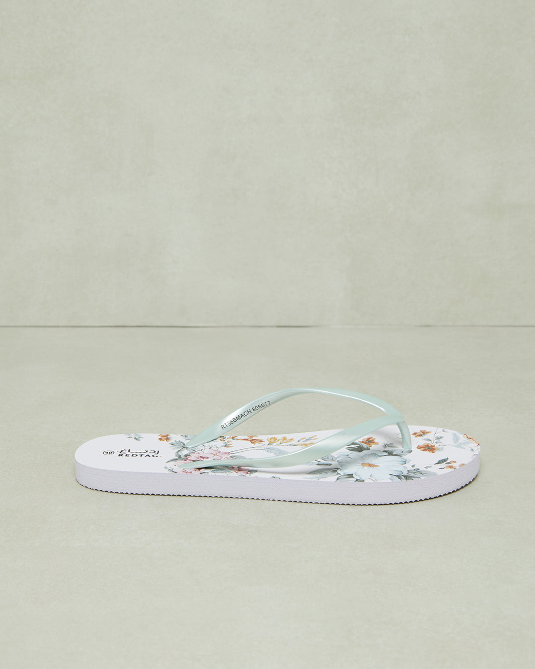 Women White Printed Flip Flop