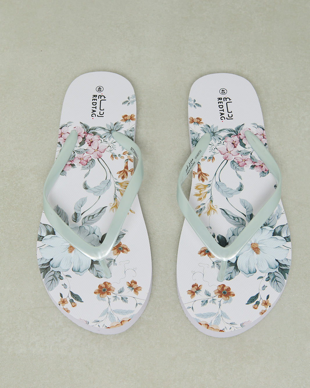 Women White Printed Flip Flop