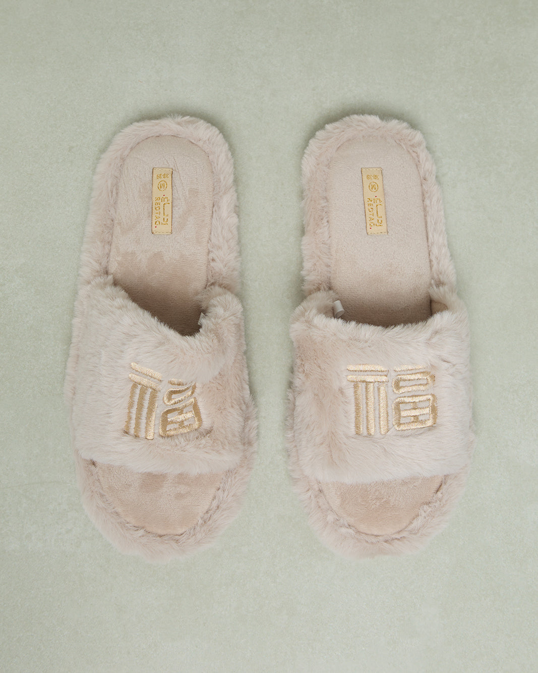 Women Beige Embroidered Slipper