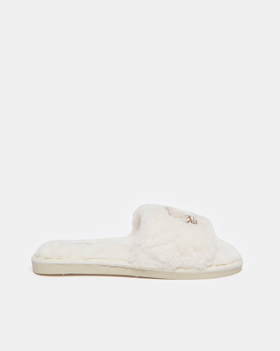 Women Beige Crown Slipper