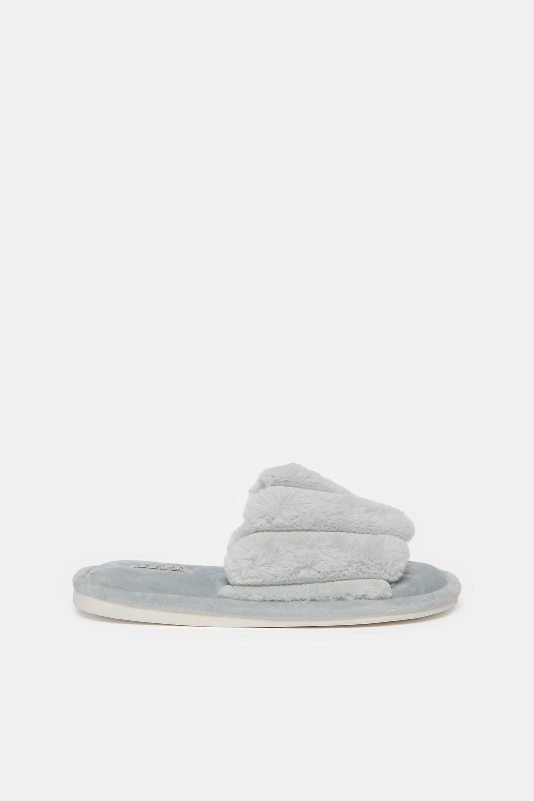 Women Grey Stitched Detail Slipper