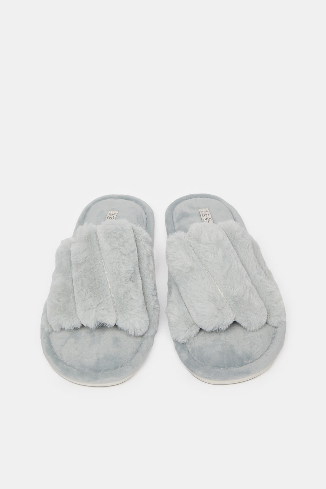 Women Grey Stitched Detail Slipper