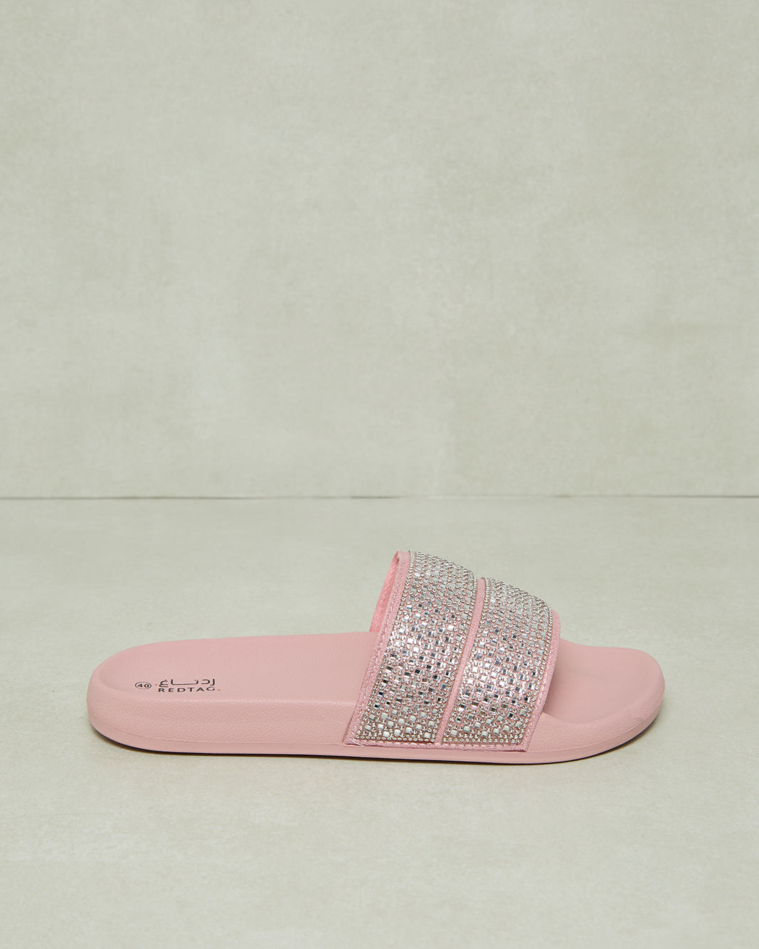 Women Pink Embellished Slide