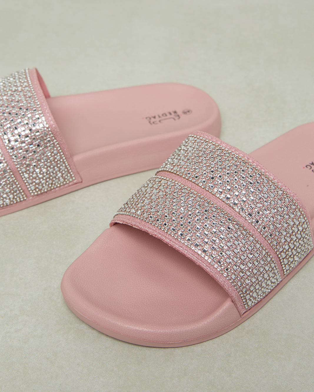 Women Pink Embellished Slide