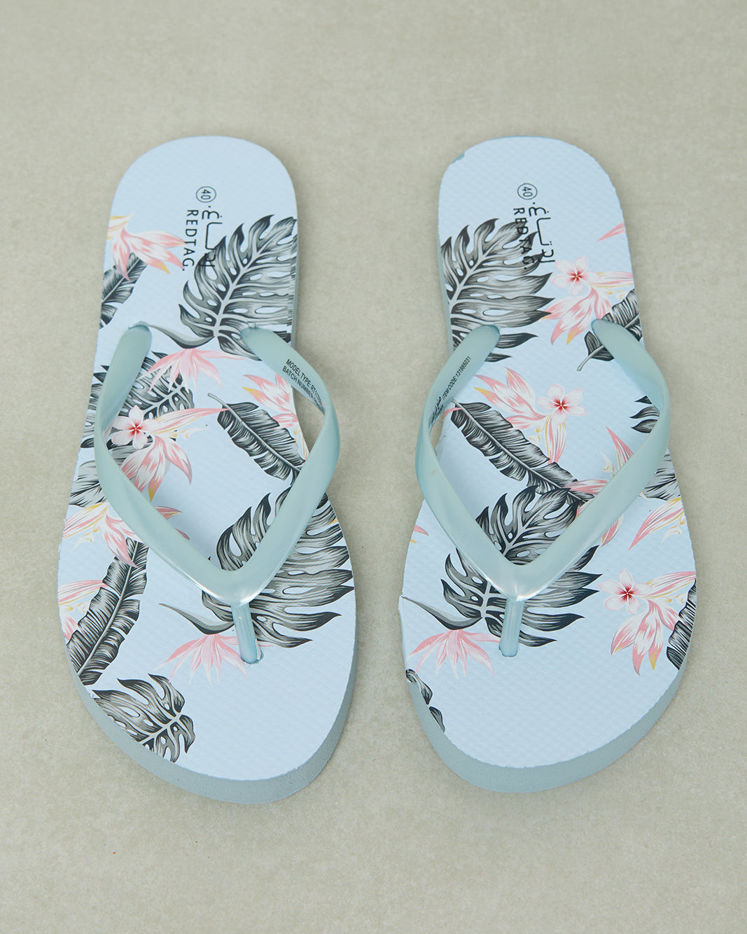 Women Blue Floral Flip Flop