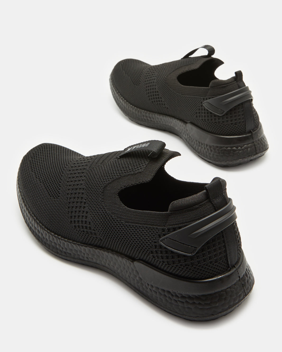 Men Black Knitted Easy Slip-On Sneakers