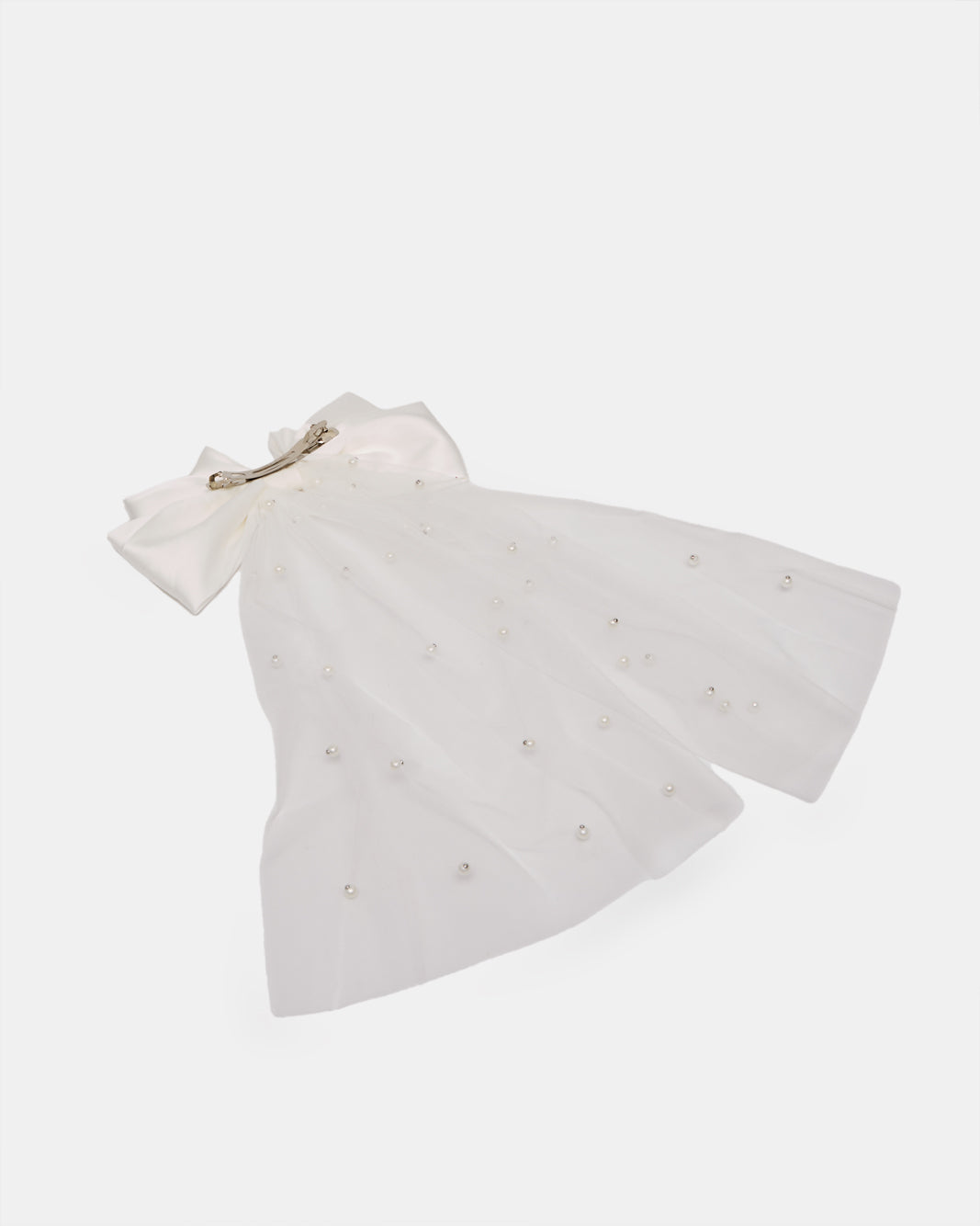 Women White Embellished Hair Bow