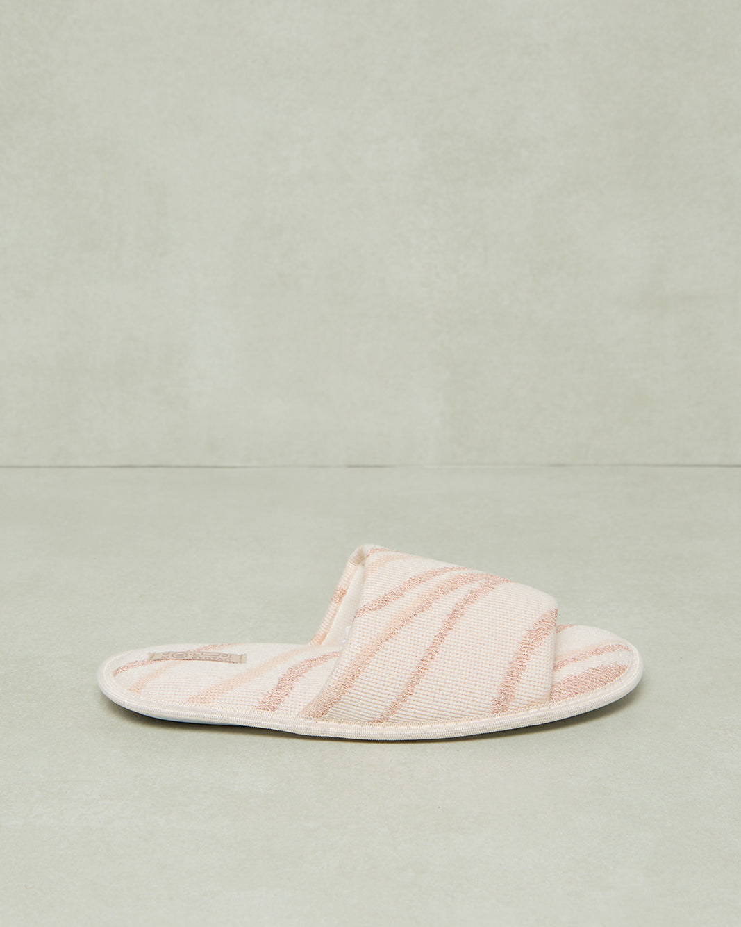 Women Beige Striped Slipper