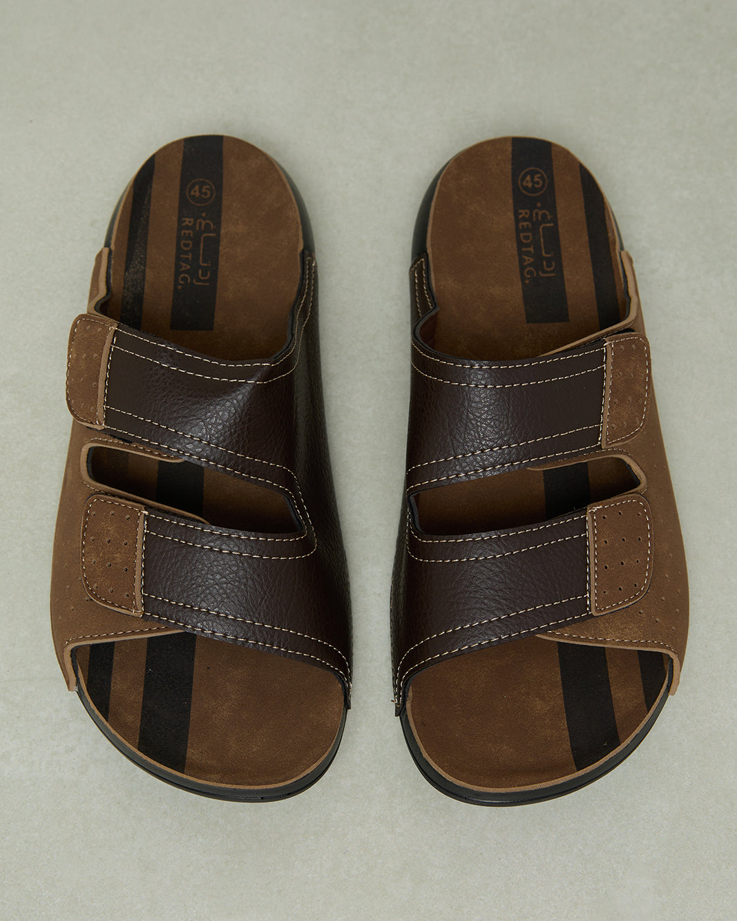 Men Brown Velcro Sandals